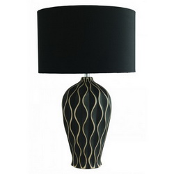 Керамическая настольная лампа с чёрным абажуром A1450LT-1BK SPHERE